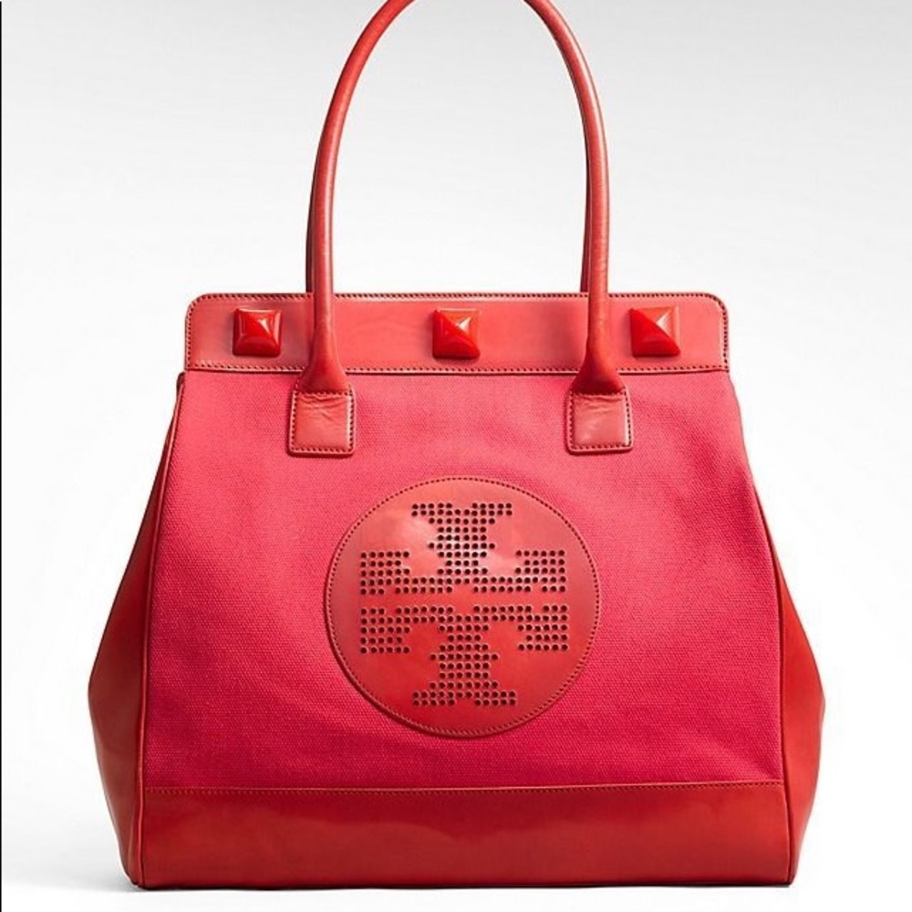 NWT Tory Burch Meredith Tote with color damage - Picture 7 of 7